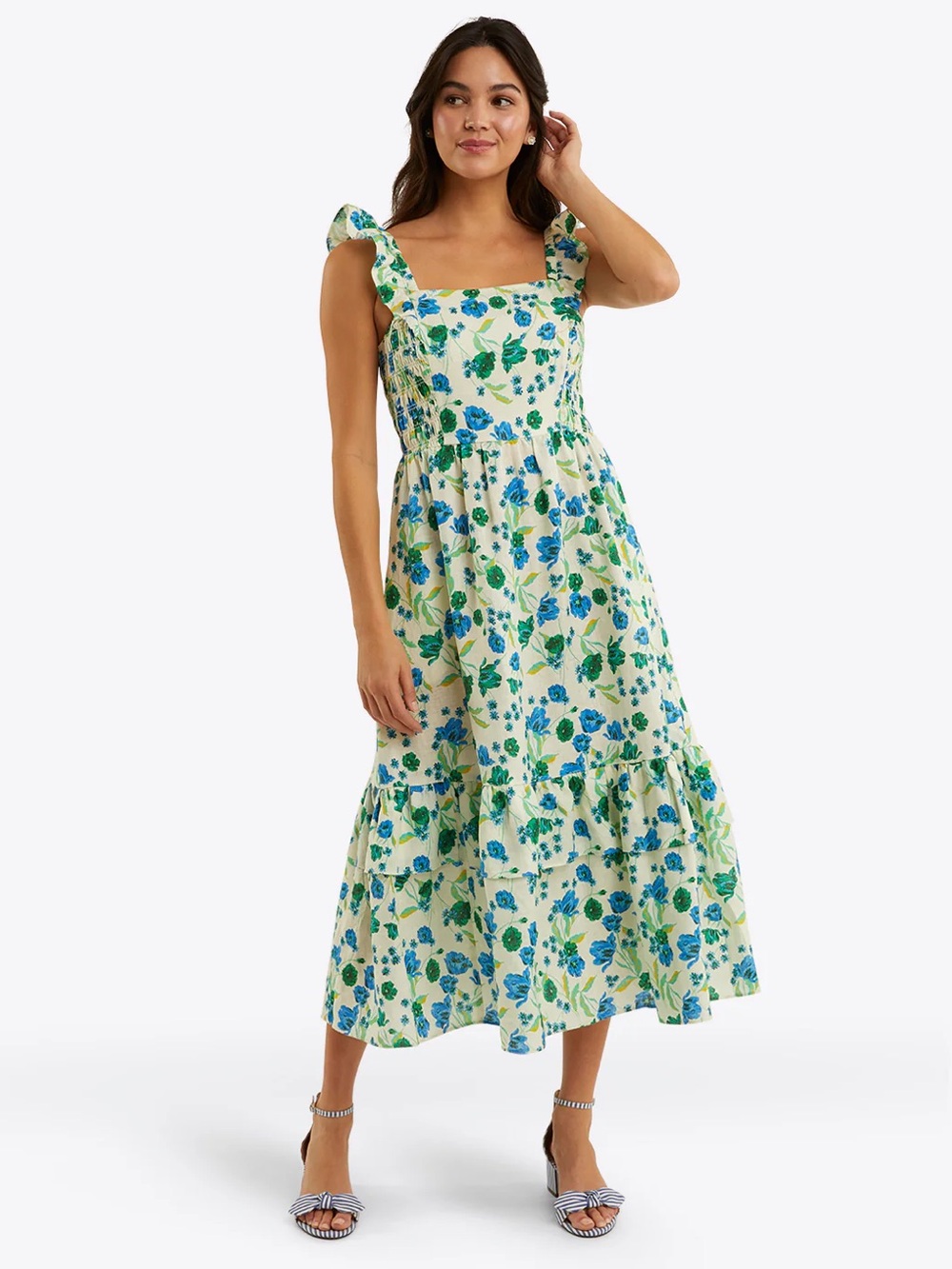 Draper James Carrie Midi Dress in Linen, size XL NWT